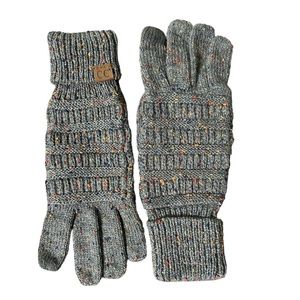 C.C Gloves Smart Tips Dark Grey Confetti Flecked NWOT